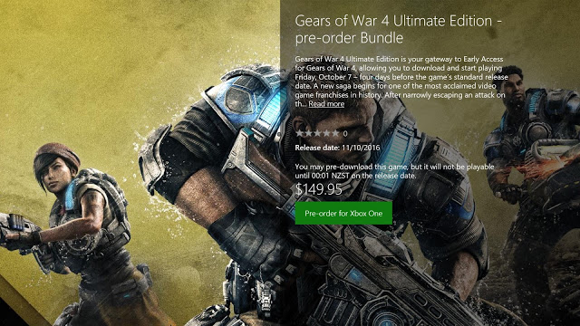 Покупатели Gears of War 4 Ultimate Edition получат ранний доступ к игре, подробности сезонного абонемента: с сайта NEWXBOXONE.RU