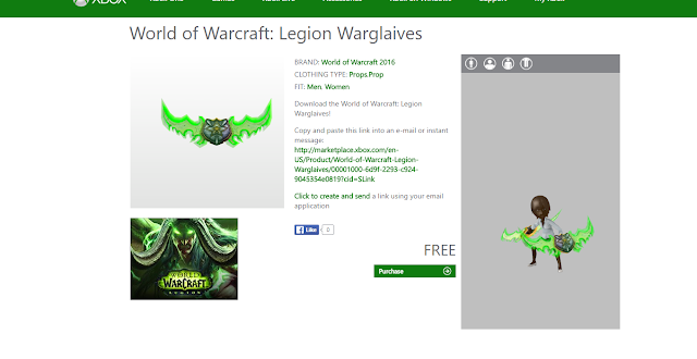 Предмет из World of Warcraft стал доступен бесплатно для аватара Xbox