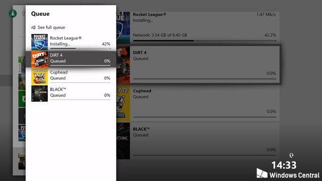 Обновление прошивки Xbox One добавляет виджет очереди загрузки