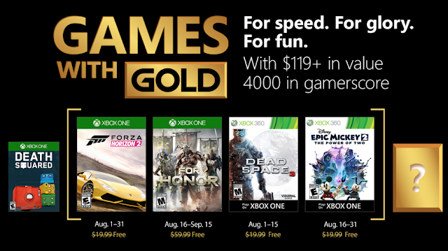 Список бесплатных игр по программе Games With Gold в августе: с сайта NEWXBOXONE.RU