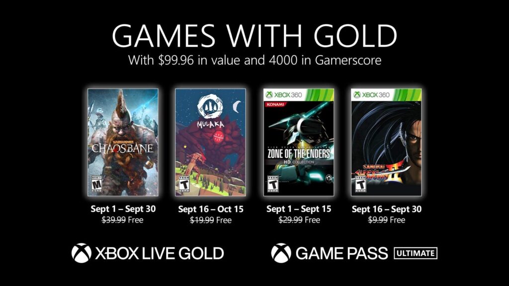 Эти игры будут доступны бесплатно в сентябре по программе Games With Gold