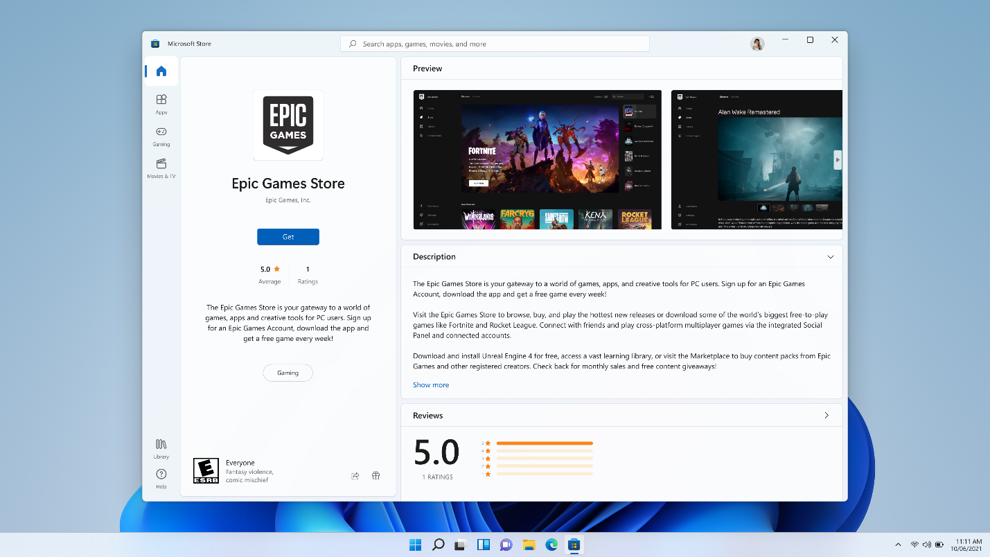 Epic Games, Discord, Яндекс Браузер и другие приложения будут в Microsoft Store на Windows 11