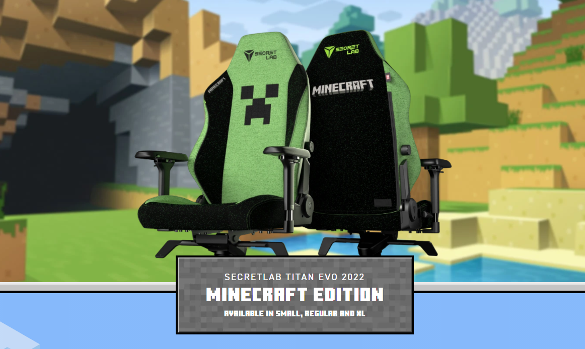 Microsoft и Mojang анонсировали игровое кресло Minecraft Edition Titan Evo 2022