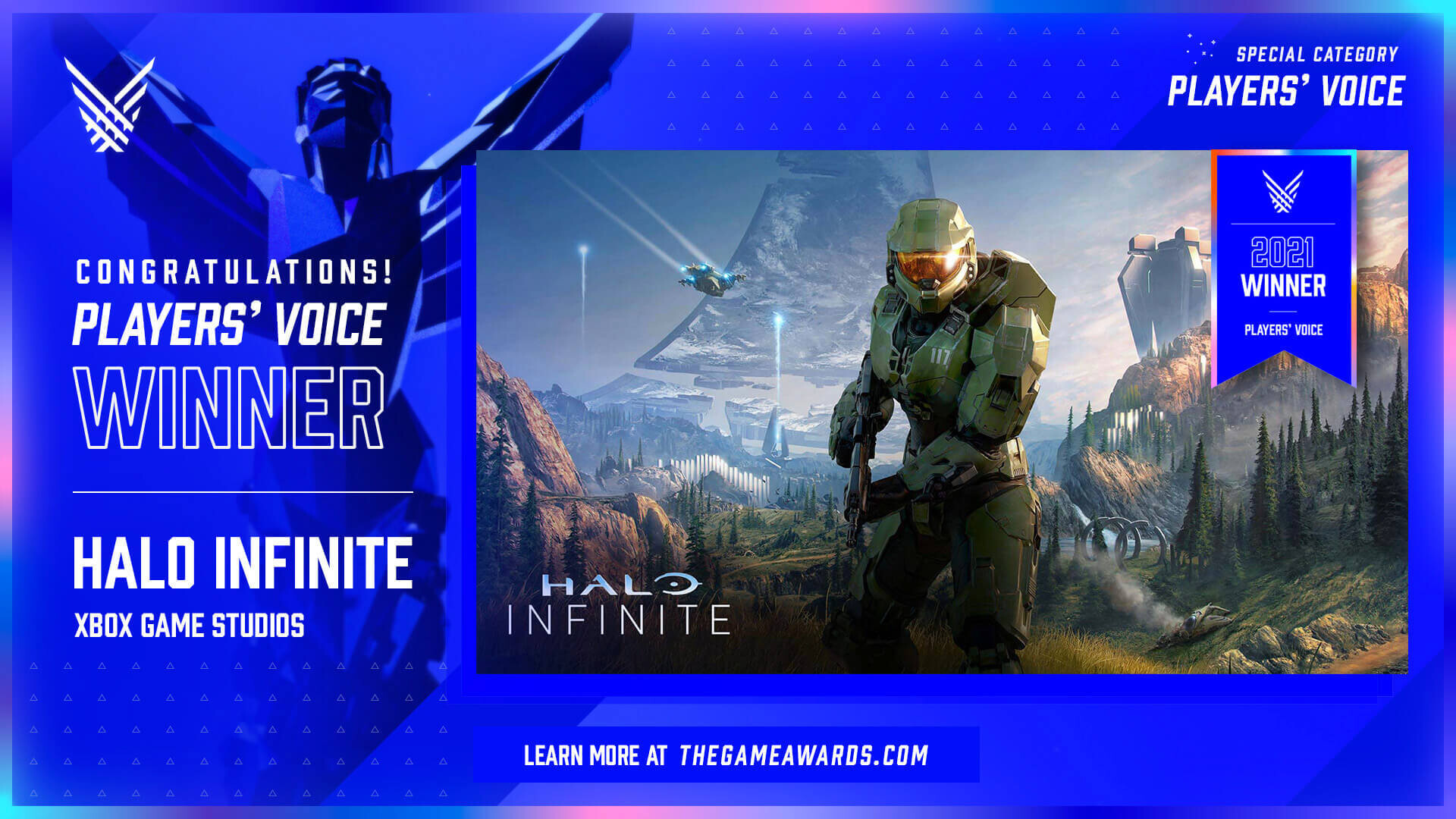Halo Infinite стала "Игрой года" в пользовательском голосовании The Game Awards 2021