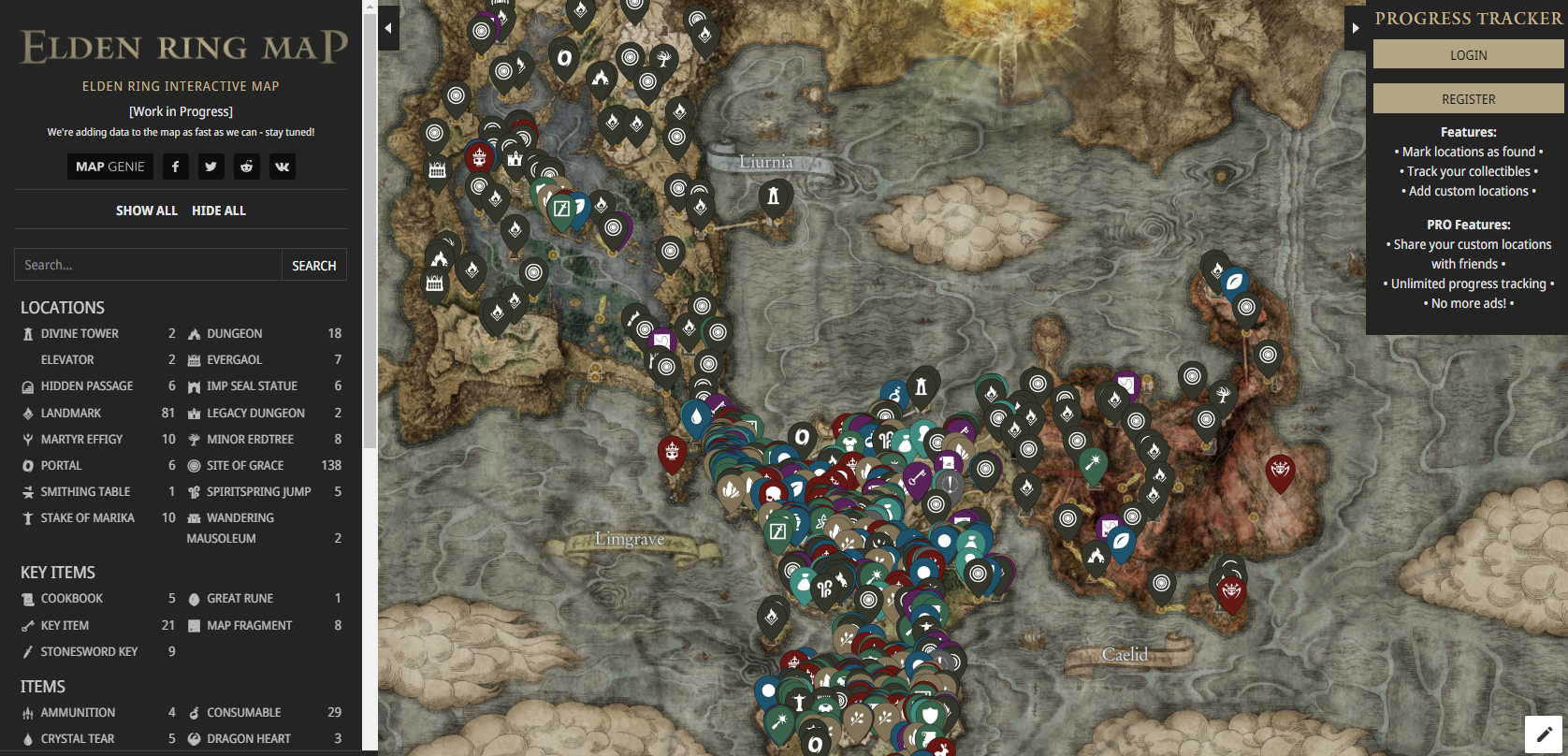 Стала доступна интерактивная карта игрового мира Elden Ring