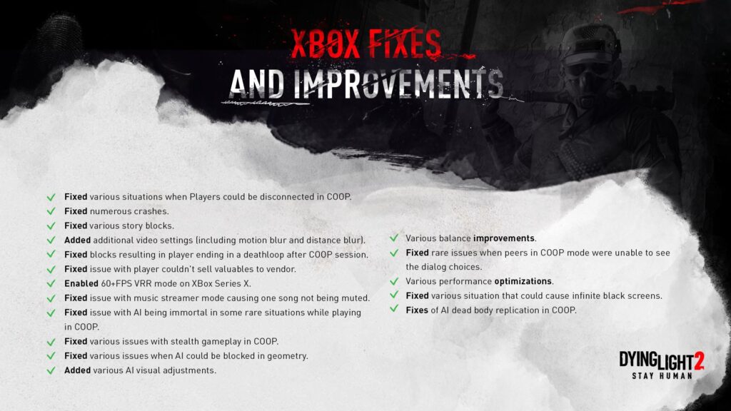 В Dying Light 2 на Xbox теперь доступен режим 60+ FPS VRR