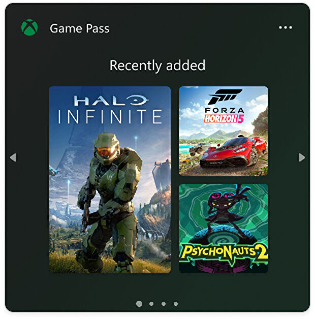 Microsoft выпустила виджет Game Pass, пока для инсайдеров
