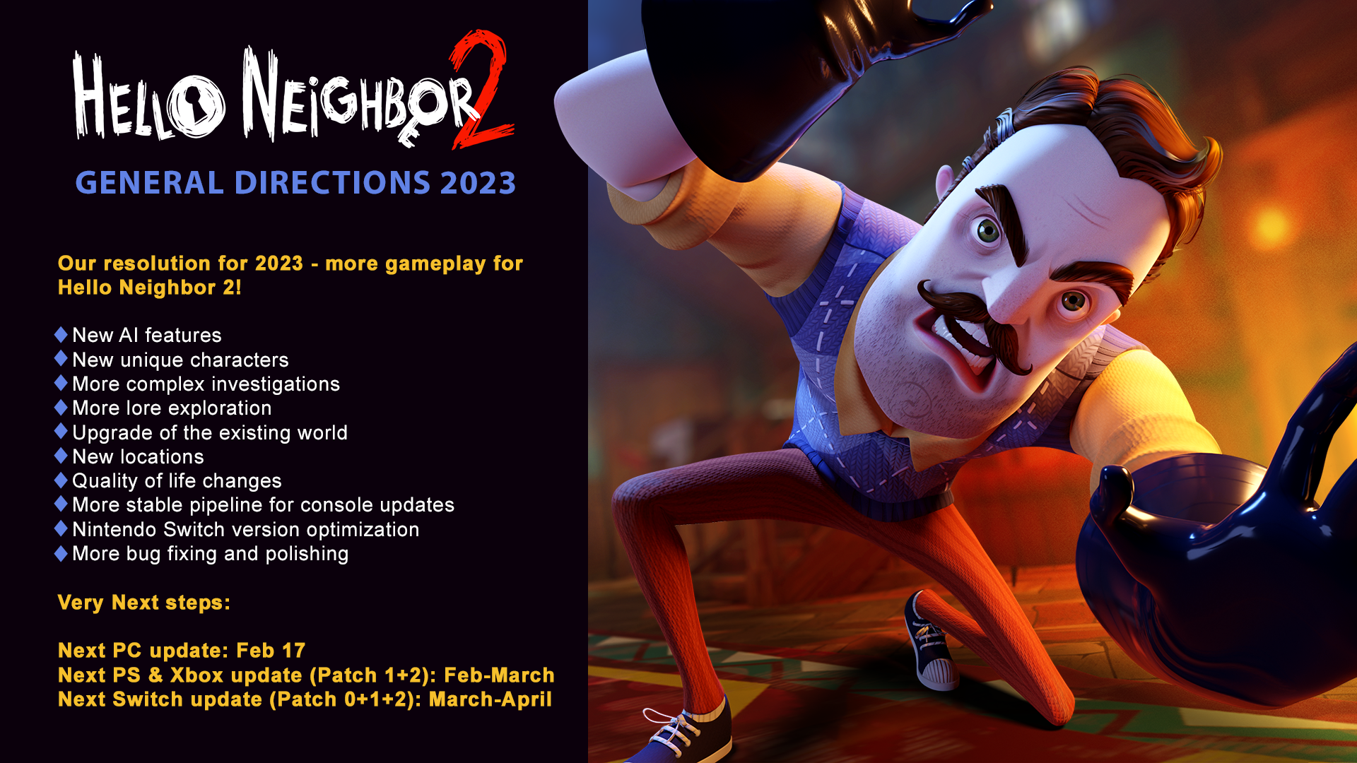 Авторы Hello Neighbor 2 поделились планами по развитию игры в 2023 году: с сайта NEWXBOXONE.RU