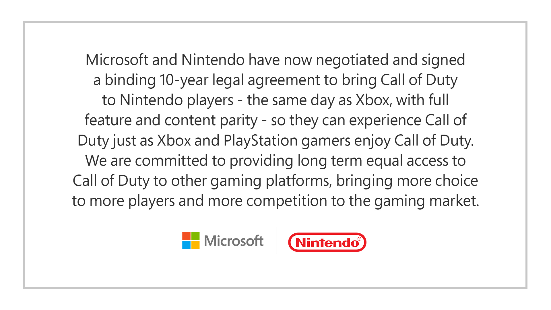 Официально: Microsoft подписала 10-летний контракт по выходу игр Call of Duty на Nintendo: с сайта NEWXBOXONE.RU