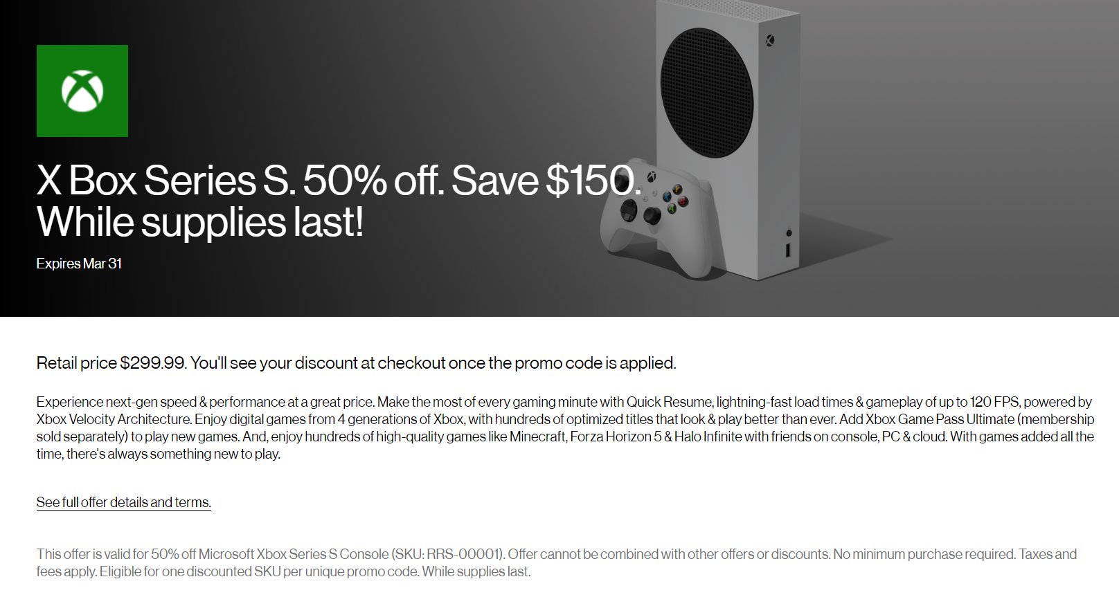 Xbox Series S начали отдавать с максимальной скидкой за половину стоимости - $150: с сайта NEWXBOXONE.RU