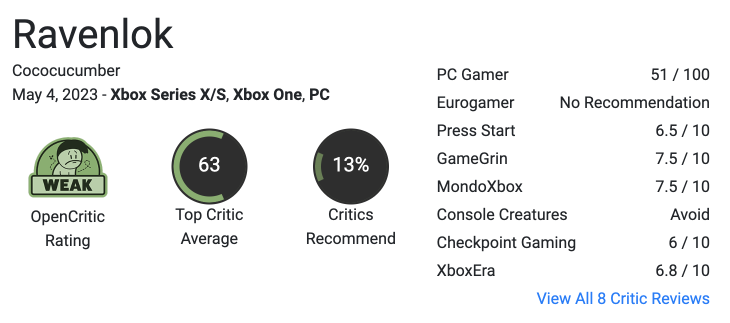 Xbox-эксклюзив Ravenlok получает низкие оценки, завтра игра будет в Game Pass: с сайта NEWXBOXONE.RU