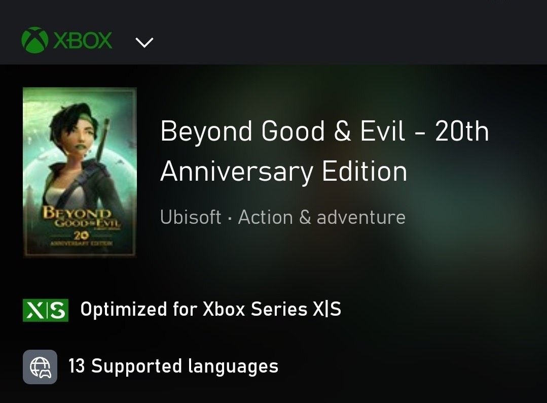 Утечка: Beyond Good & Evil 20th Anniversary Edition обнаружили в Microsoft Store и даже смогли запустить на Xbox (UPD): с сайта NEWXBOXONE.RU