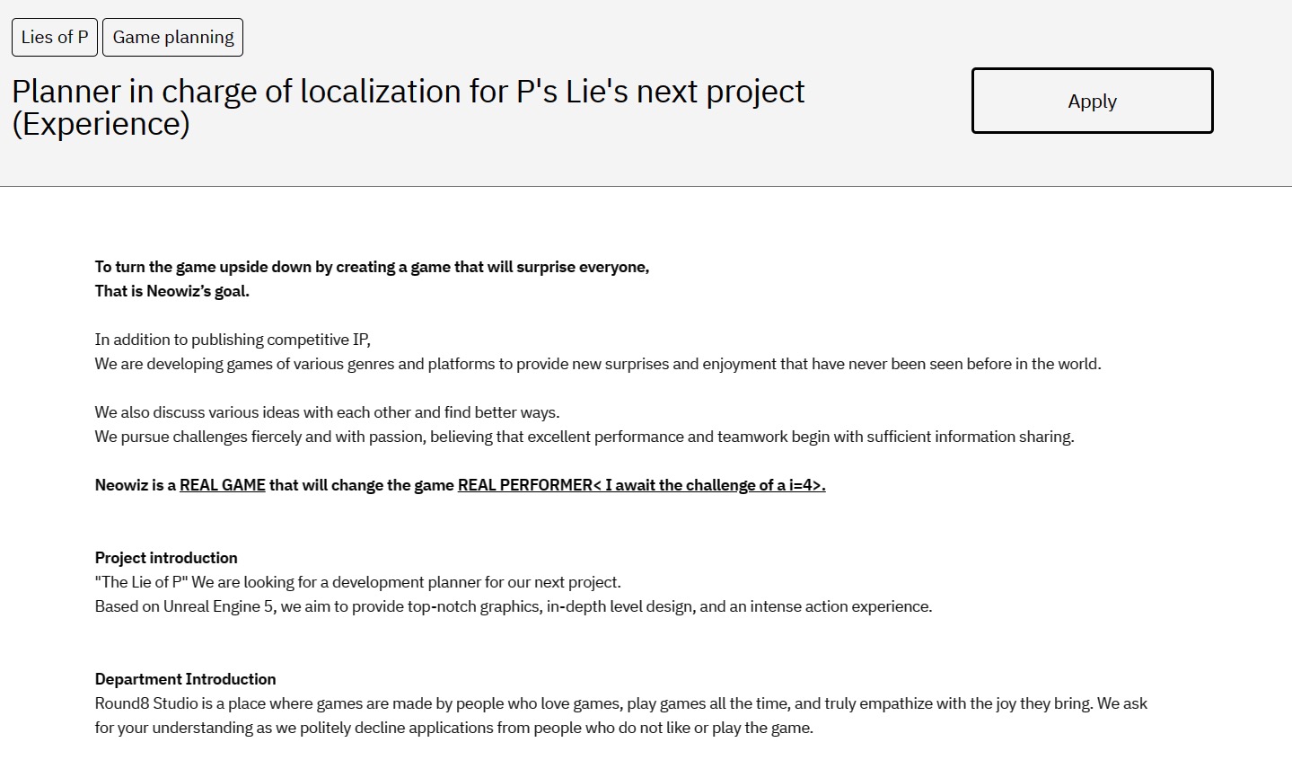 Сиквел Lies of P разрабатывают на Unreal Engine 5: с сайта NEWXBOXONE.RU